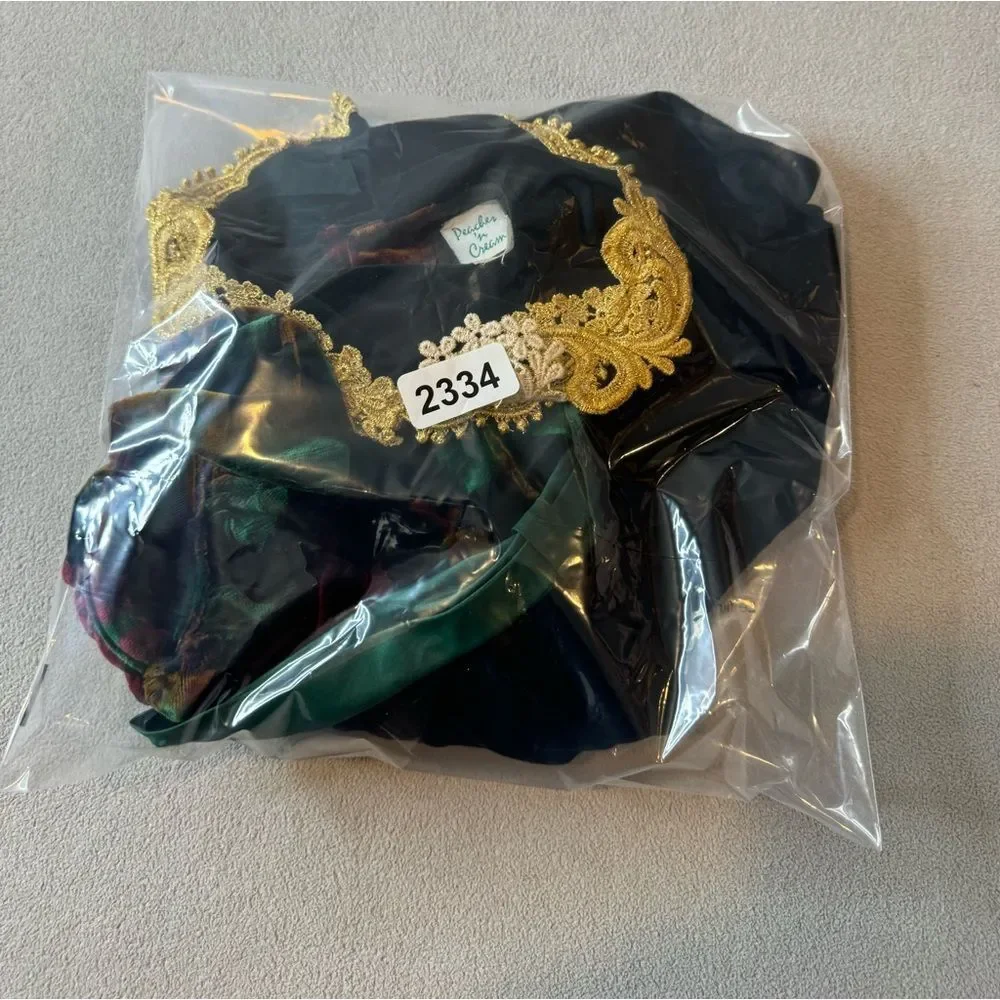Peaches N Cream Toddler Girl Dress Size 2T Holiday Velvet Floral Black